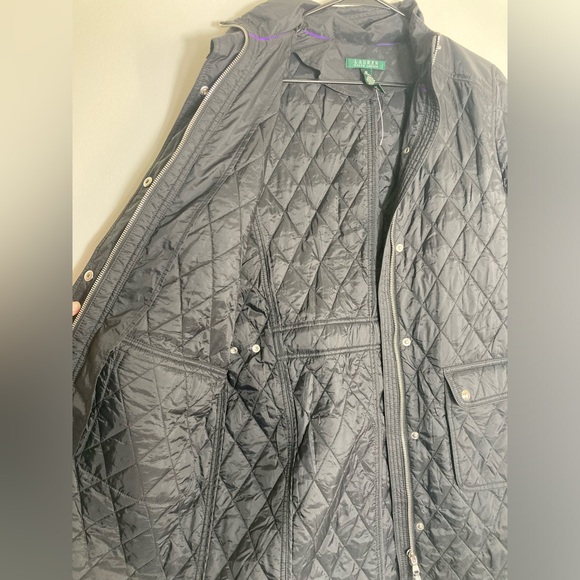 Lauren Ralph Lauren Quilted Puffer Jacket Black Size Medium **read - Picture 5 of 8